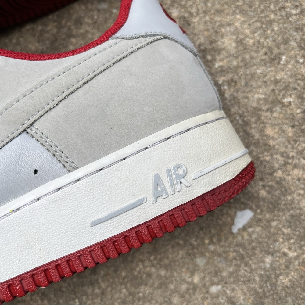 Nike Air Force 1 Sneakers Men's 8 Grey Varsity Red Y2K Low Top Basketball Shoes - Picture 16 of 16
